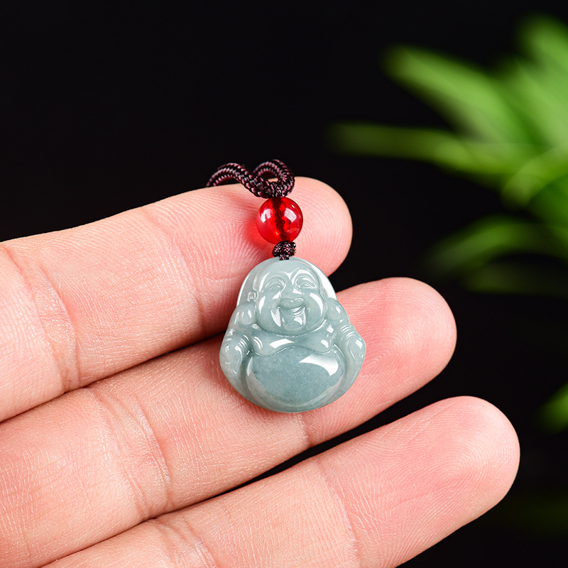 Necklaces - Myanmar Jadeite Guanyin Buda Kolye Kolye