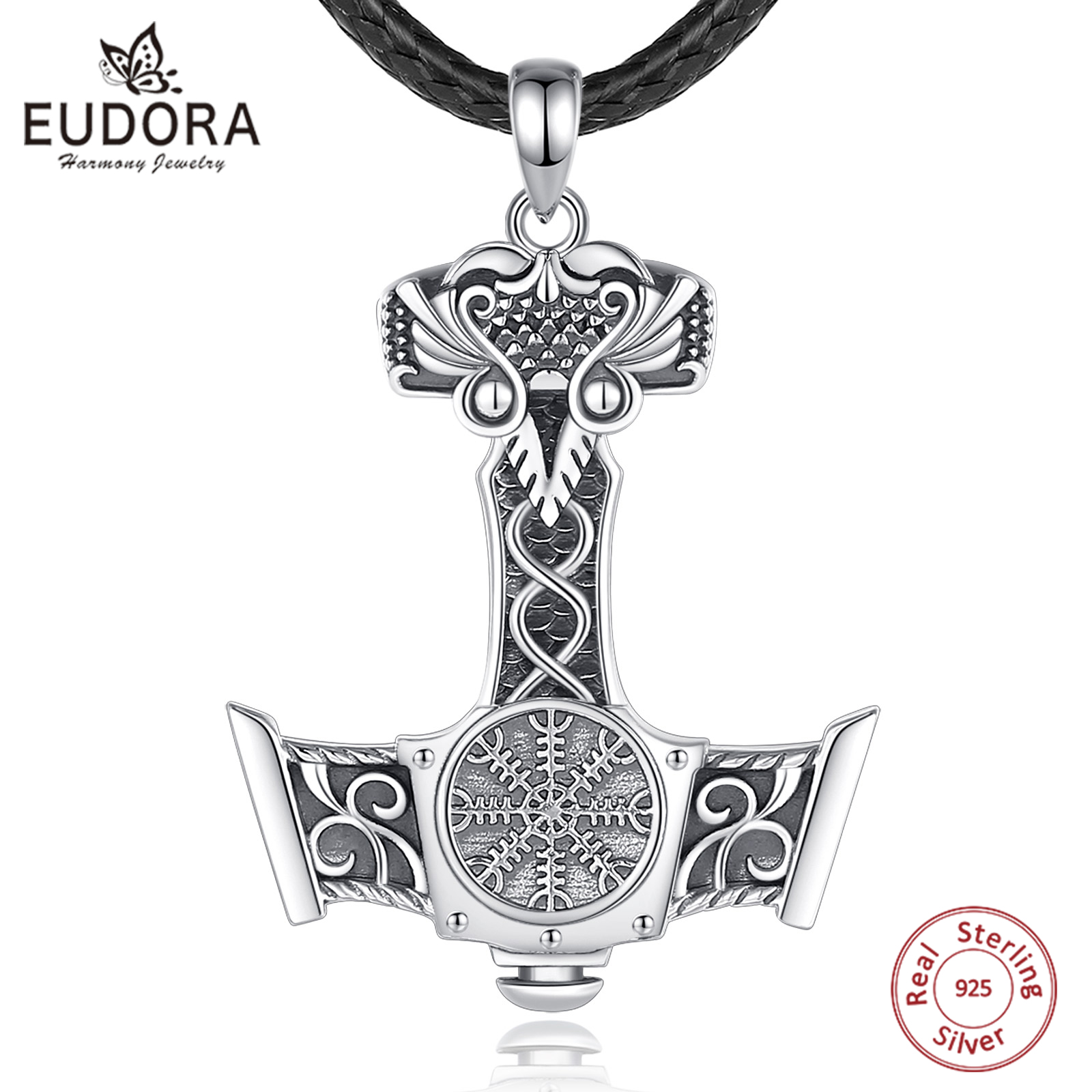 925 Sterling Silver Chain Necklace Men - Eudora 925 Ayar Gümüş İskandinav Viking