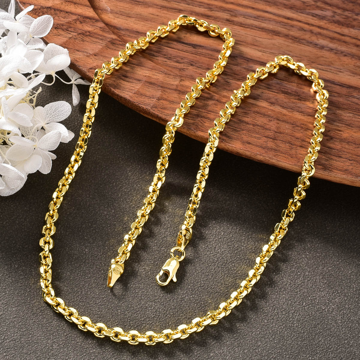 Cuban Link Chain 12Mm - İtalyan 750 Erkek Kadın Kolye Geometrik