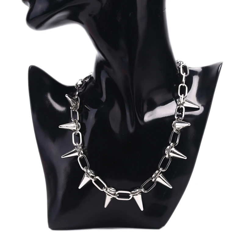Goth Punk Spike Choker - Goth Rock Tarzı, Dikenli, Perçinli Yaka