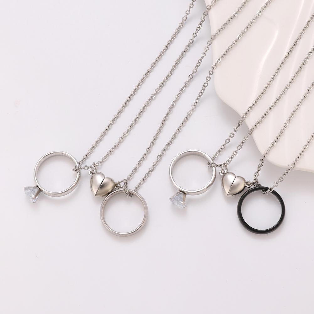 Magnetic Couple Matching Necklaces - Yüzük Kolye Seti Aşk Manyetik Kolye