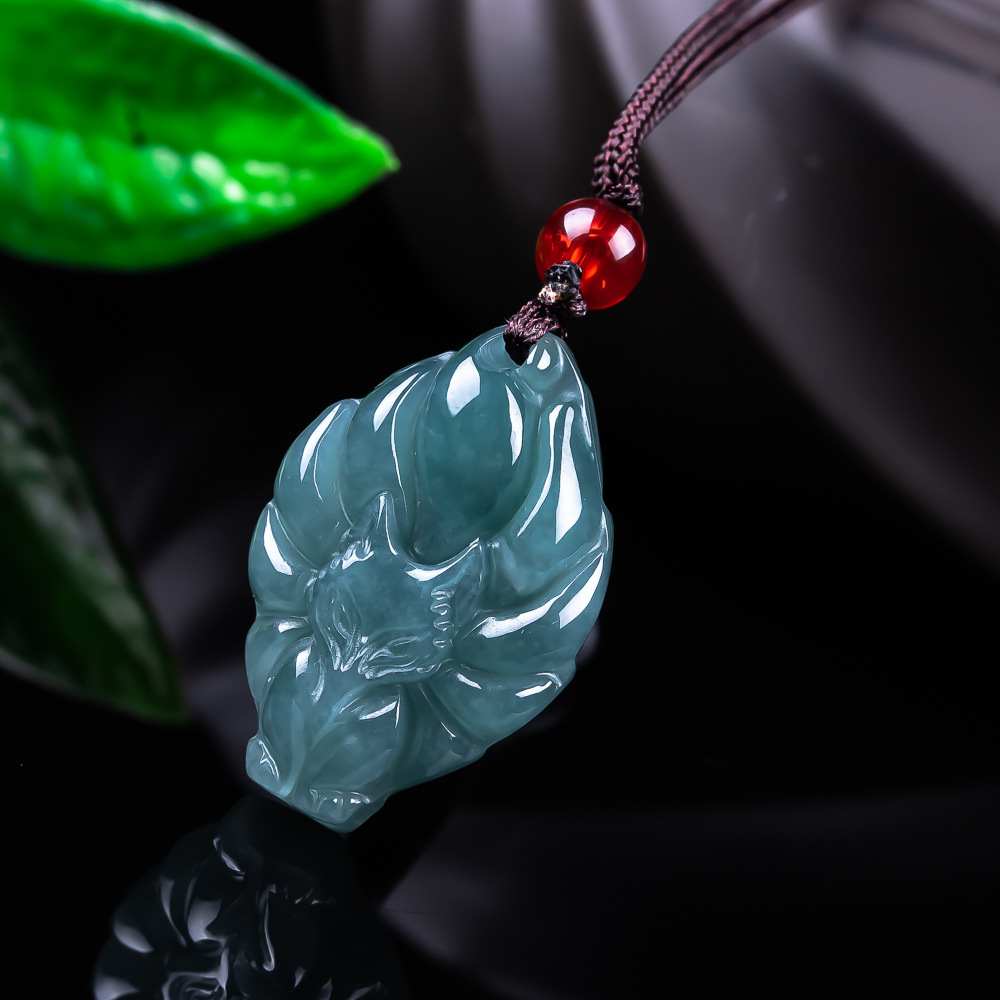 Necklaces - Doğal Birmanya Jadeite Tilki Kolye Kolye
