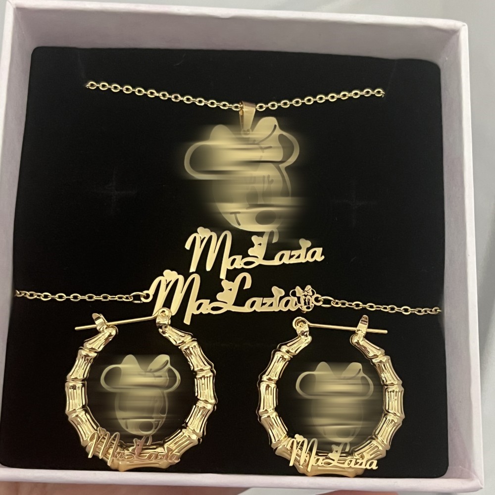 Custom Name Necklace Stainless Steel - DUOYING özel karakter takı seti kişiselleştirilmiş