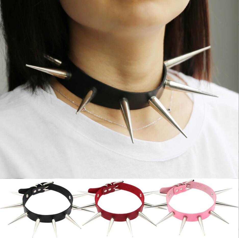 Goth Punk Spike Choker - Emo Başak Gerdanlık Punk Yaka Kadın