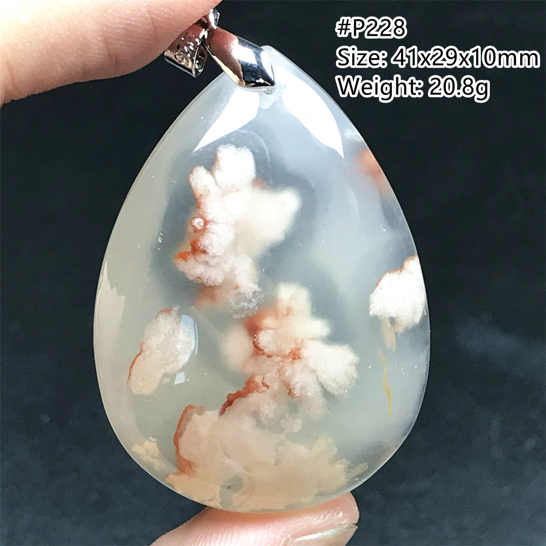 Crystal Pendant Necklace Natural Stone - Kadınlar için doğal kiraz akik kolye