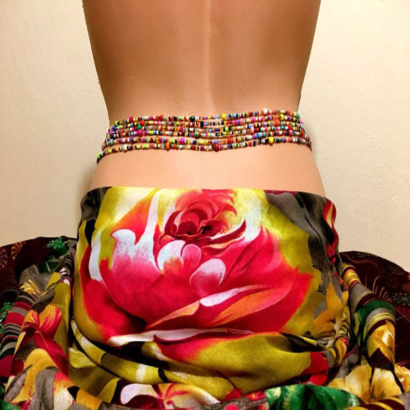Body Jewelry - Kadınlar katmanlı boncuklu göbek zinciri Boho
