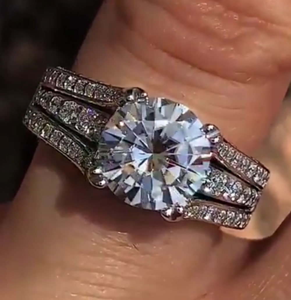 Özel Tasarım 14 Ayar Beyaz Alt - Moissanite Engagement Ring 1 Carat incelemesi ve fiyatı