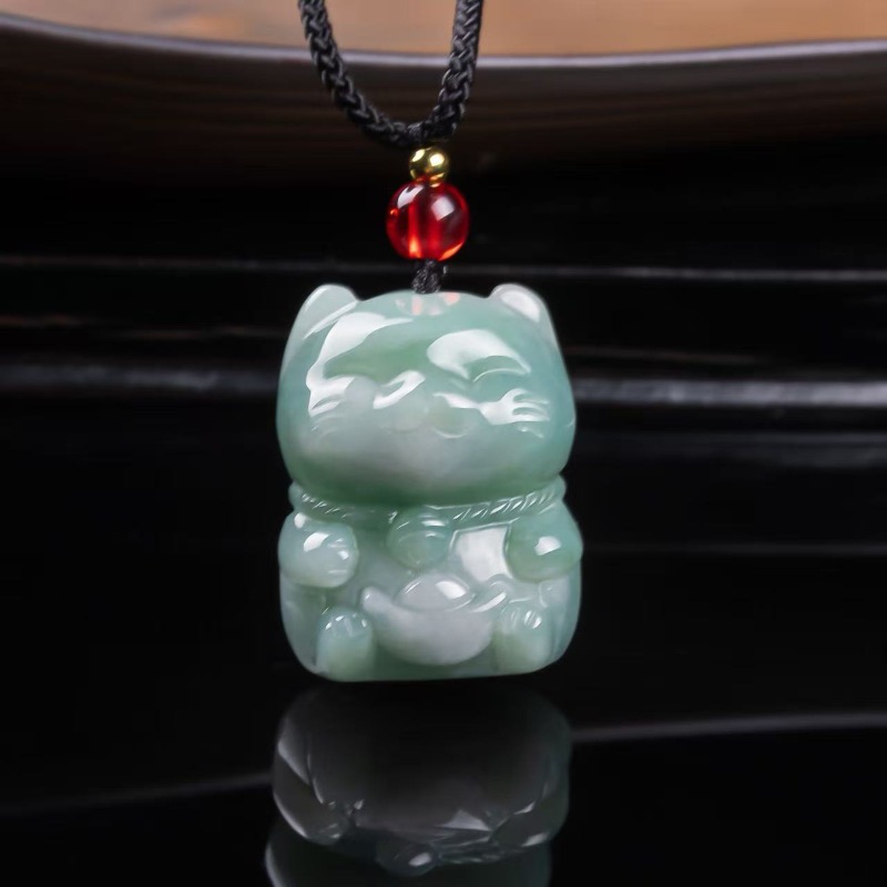 Doğal Zümrüt Yeşim Şanslı Kedi - Necklaces incelemesi ve fiyatı
