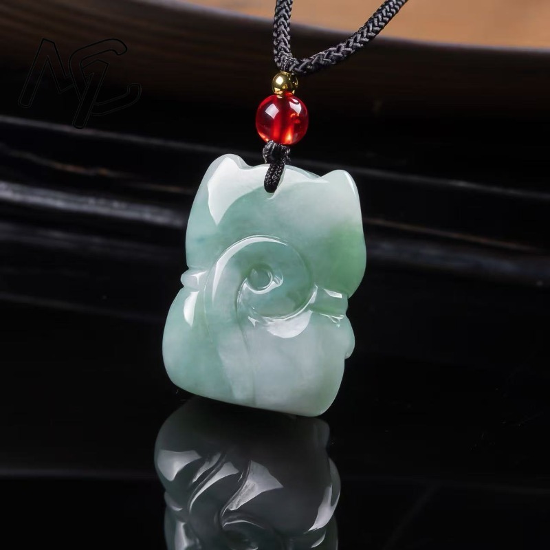 Doğal Zümrüt Yeşim Şanslı Kedi - Necklaces incelemesi ve fiyatı