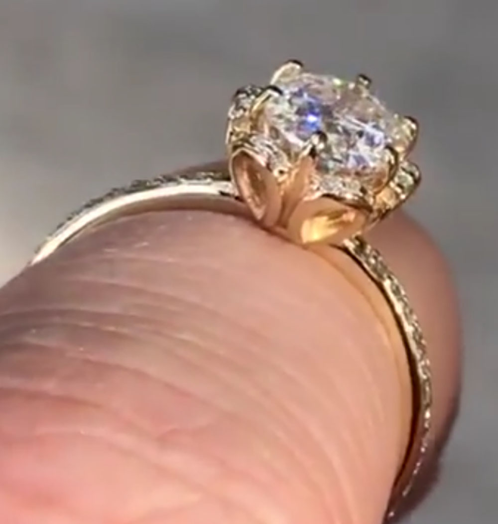 Özel Tasarım 14 Ayar Sarı Altı - Moissanite Engagement Ring 1 Carat incelemesi ve fiyatı
