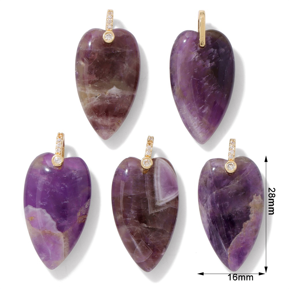 2 adet doğal taş kalp kolye, D - Crystal Pendant Necklace Natural Stone incelemesi ve fiyatı