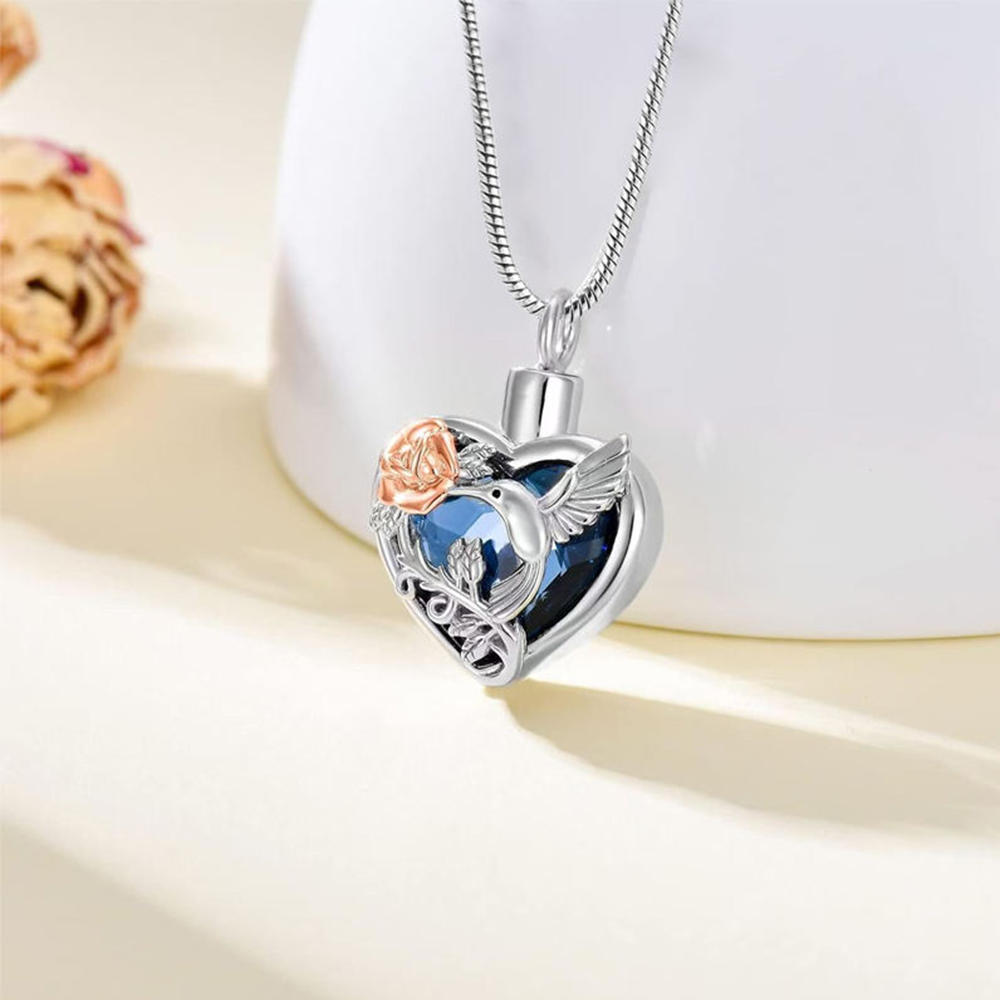 Sinek kuşu kalp Urn madalyon k - Heart Locket Necklace Photo incelemesi ve fiyatı