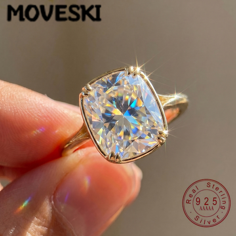 S925 Ayar Gümüş 1 Karat Kare M - Moissanite Engagement Ring 1 Carat incelemesi ve fiyatı