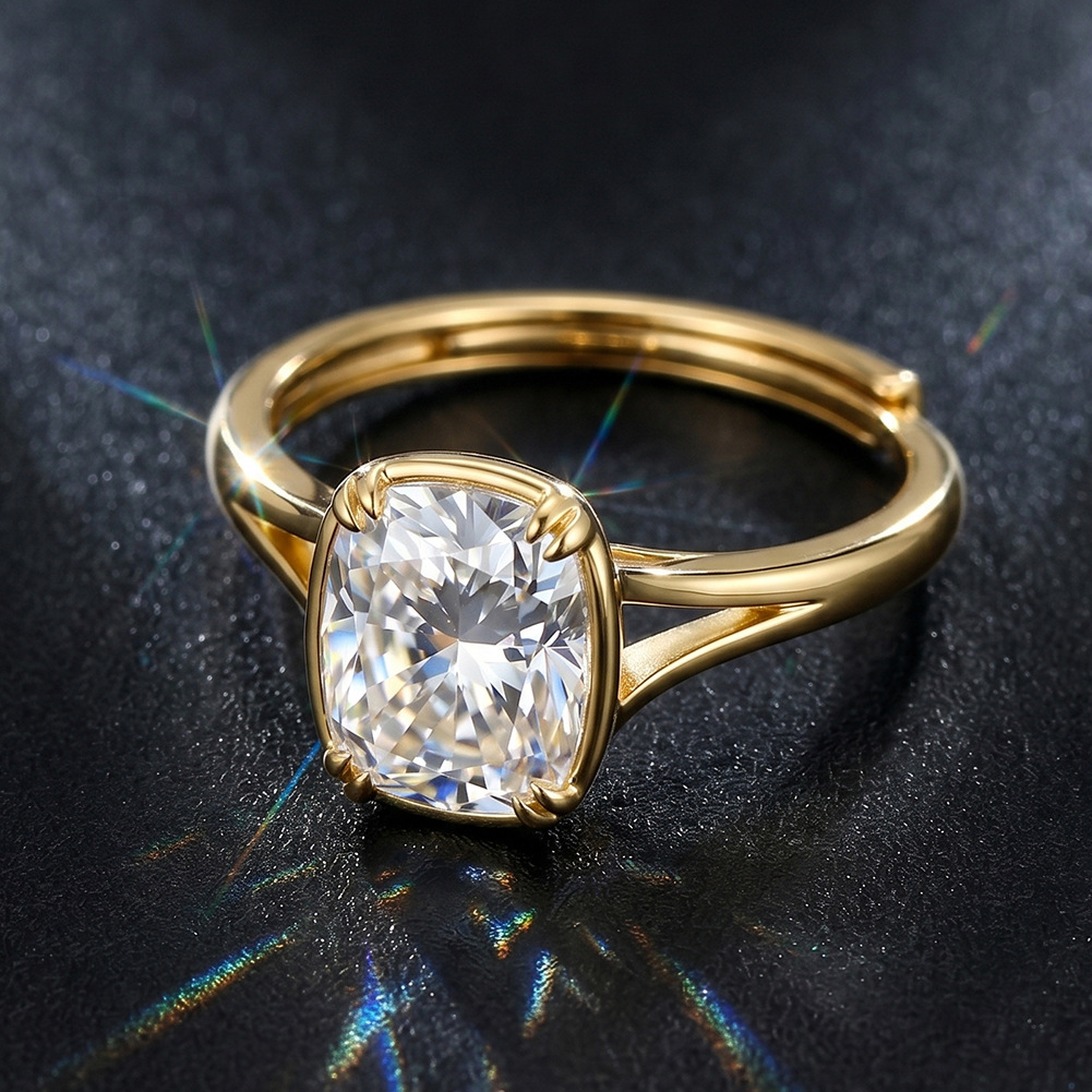 S925 Ayar Gümüş 1 Karat Kare M - Moissanite Engagement Ring 1 Carat incelemesi ve fiyatı
