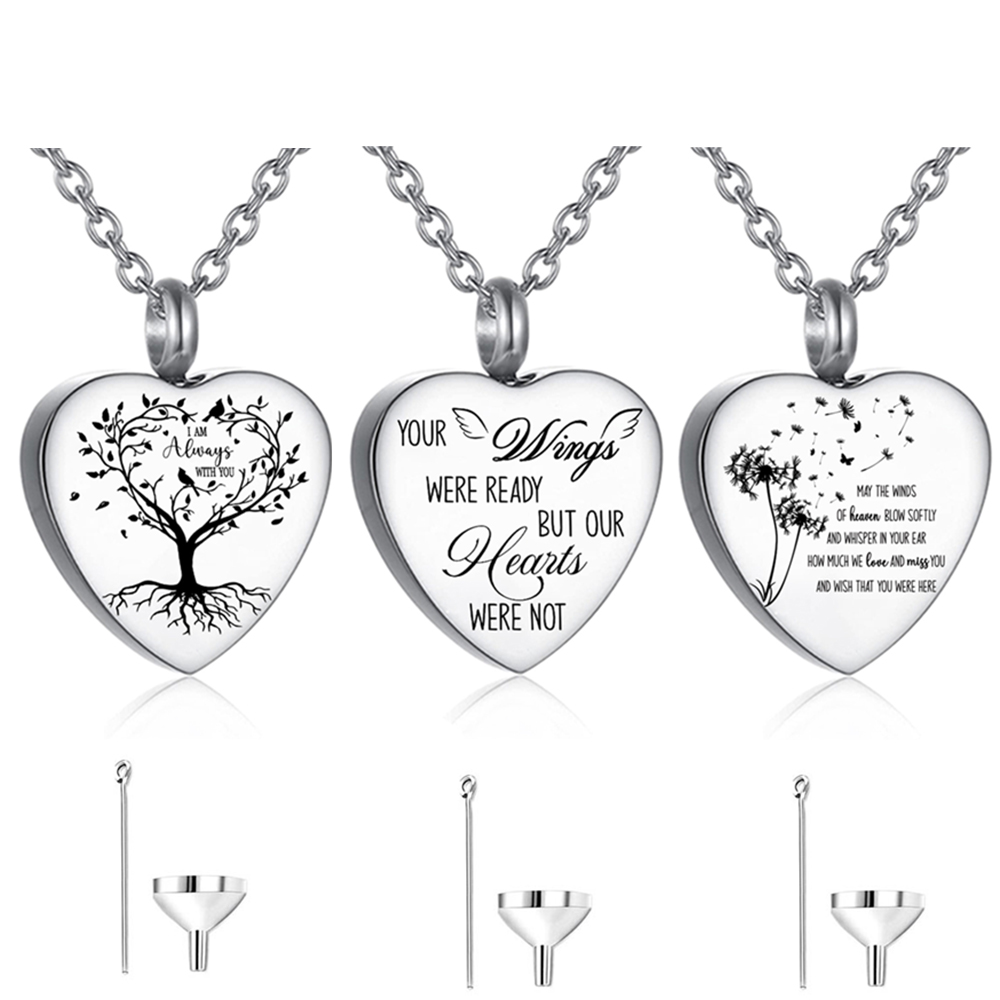 3 Stilleri Paslanmaz Çelik Urn - Heart Locket Necklace Photo incelemesi ve fiyatı