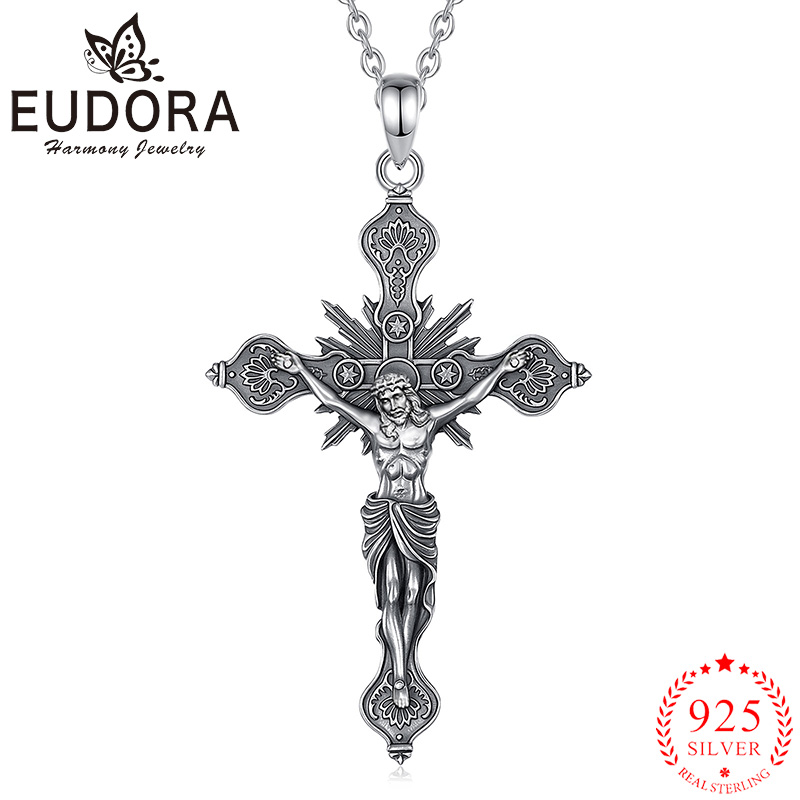 Eudora yeni haç çapraz kolye 9 - 925 Sterling Silver Chain Necklace Men incelemesi ve fiyatı
