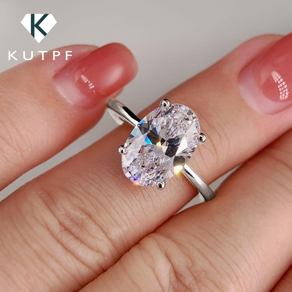 1/2/3 Karat Oval Kesim Mozanit - Moissanite Engagement Ring 1 Carat incelemesi ve fiyatı