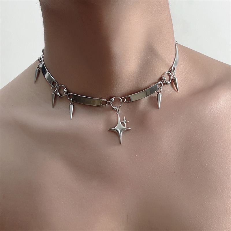 Hiphop Paslanmaz Çelik Punk Yı - Goth Punk Spike Choker incelemesi ve fiyatı