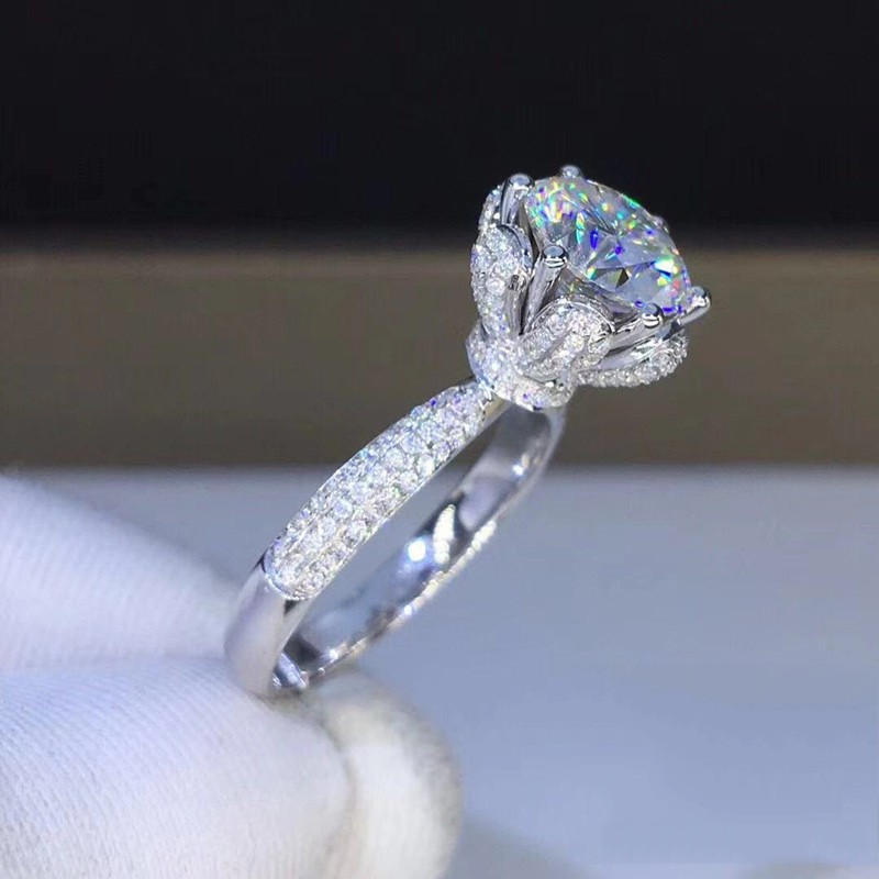 Morganit Yüzük VVS1 Sınıfı Lab - Moissanite Engagement Ring 1 Carat incelemesi ve fiyatı