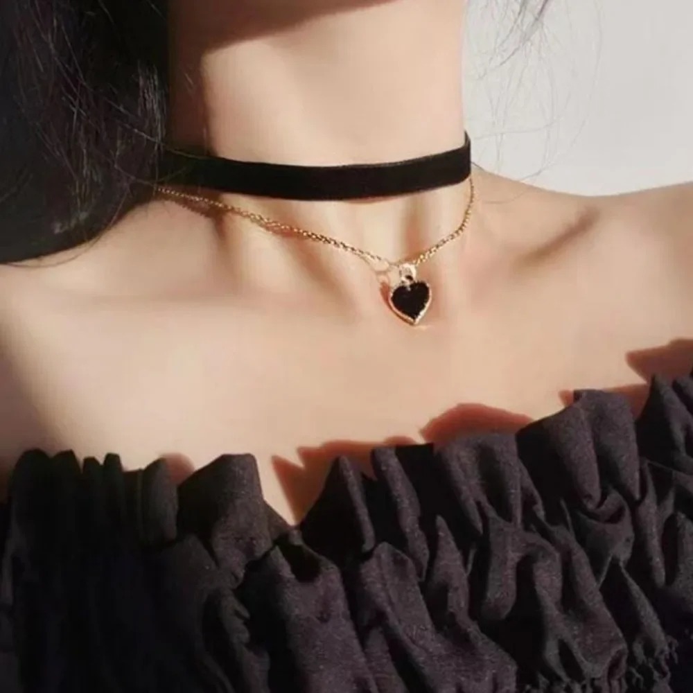 Çok Katmanlı Siyah Şeftali Kal - Layered Pendant Necklace Aesthetic incelemesi ve fiyatı