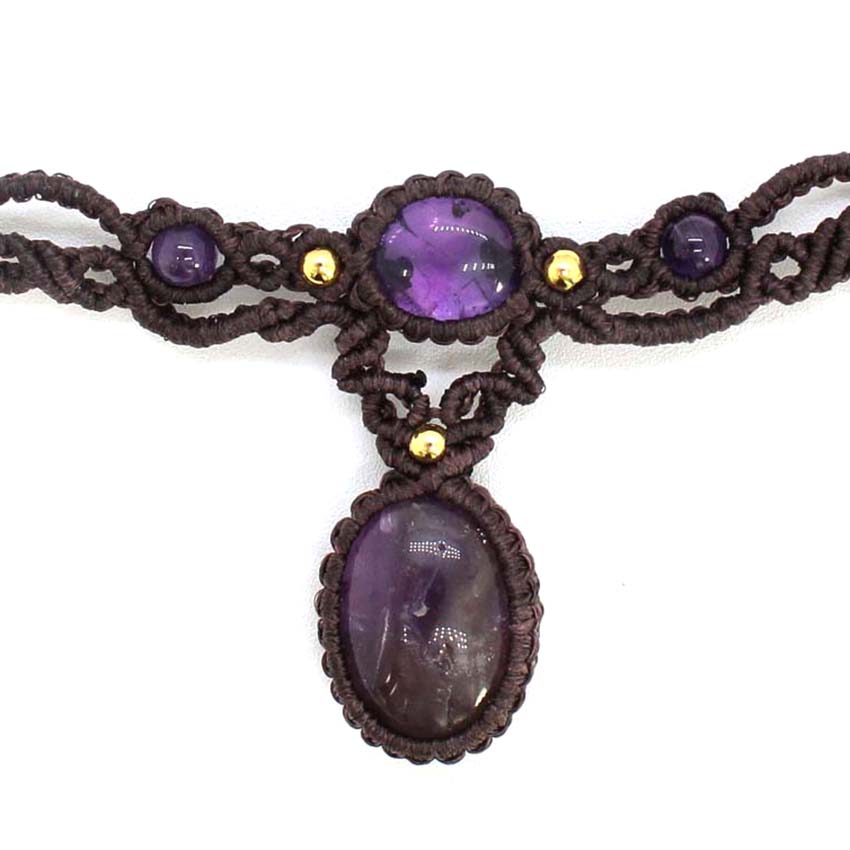 Kristal Örgülü Makrome Taş Kol - Crystal Pendant Necklace Natural Stone incelemesi ve fiyatı