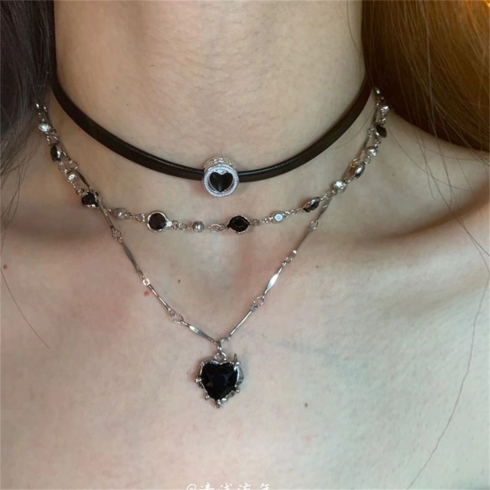 Y2K Gotik Aşk Kalp Kolye Kolye - Layered Pendant Necklace Aesthetic incelemesi ve fiyatı