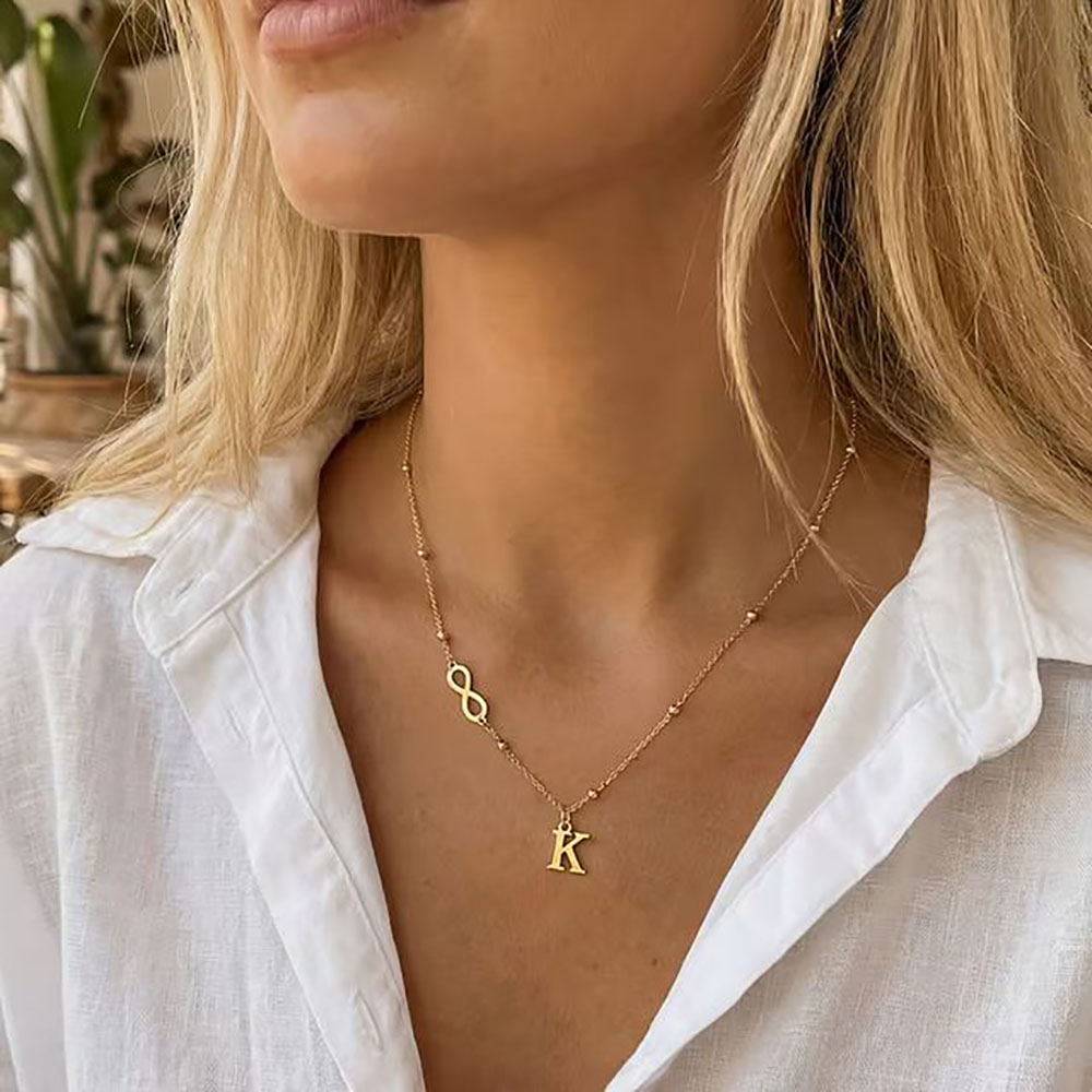 Özel Sonsuzluk Sembolü Baş Har - Initial Letter Necklace 18K Gold incelemesi ve fiyatı