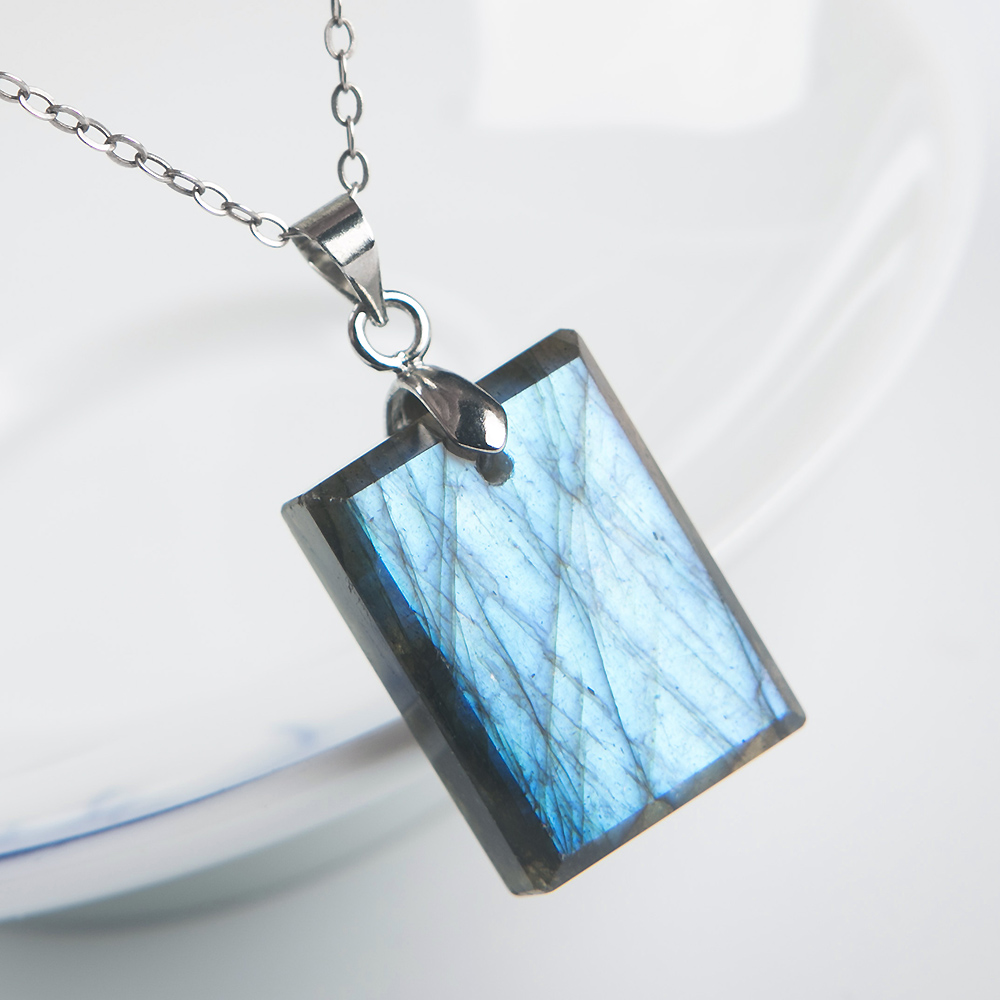 Kolye Kolye Doğal Labradorit T - Crystal Pendant Necklace Natural Stone incelemesi ve fiyatı