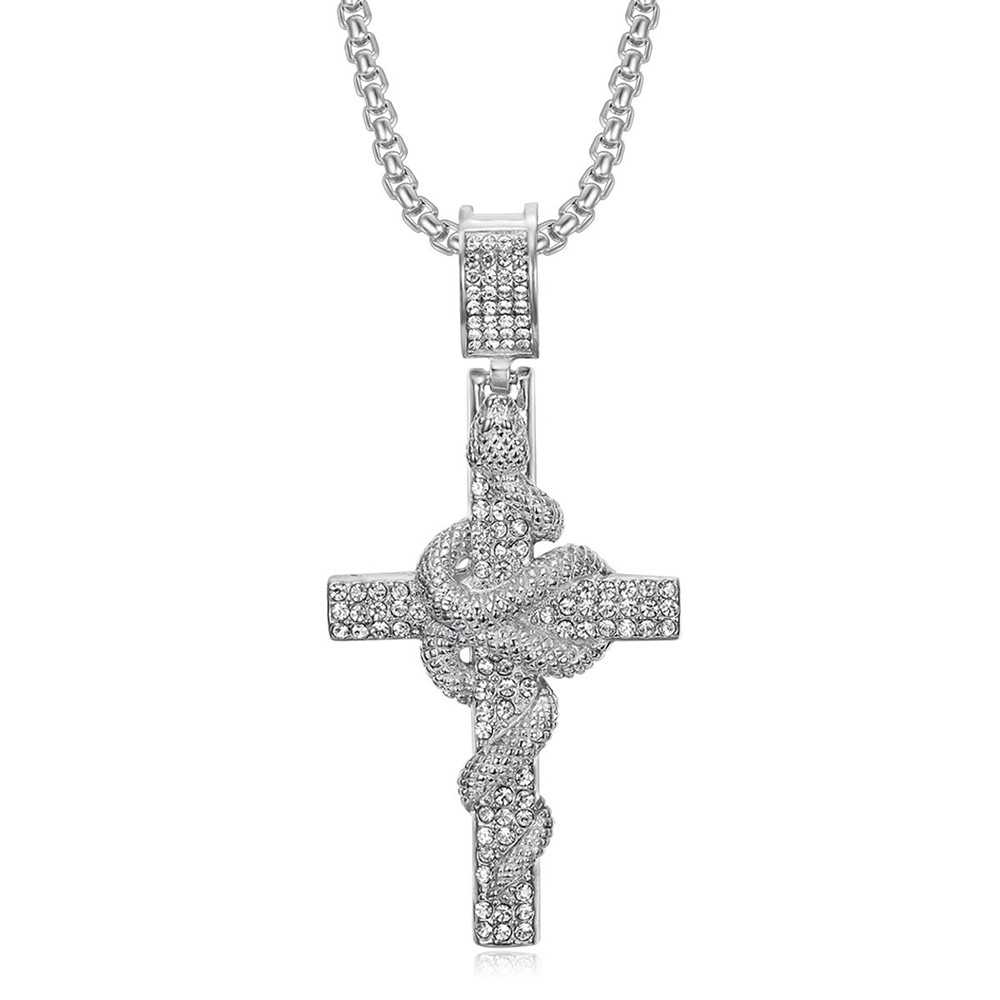 Yılan Desenli Oyma Paslanmaz Ç - Cross Pendant Necklace Gold incelemesi ve fiyatı
