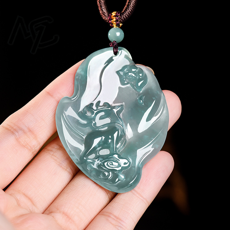 Gerçek Doğal Zümrüt Yeşim Mavi - Necklaces incelemesi ve fiyatı