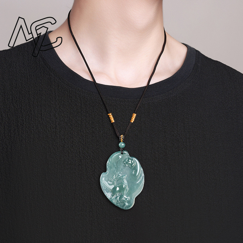 Gerçek Doğal Zümrüt Yeşim Mavi - Necklaces incelemesi ve fiyatı