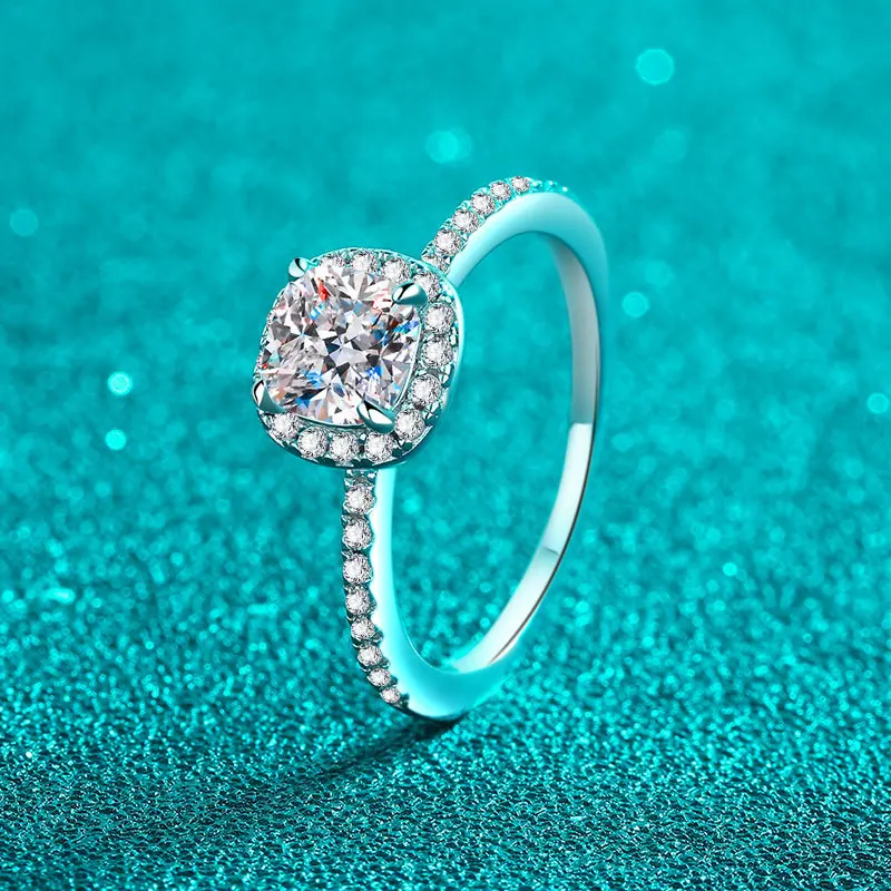 S925 Gümüş Mozanit Yüzük Kadın - Moissanite Engagement Ring 1 Carat incelemesi ve fiyatı
