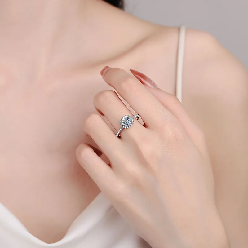 S925 Gümüş Mozanit Yüzük Kadın - Moissanite Engagement Ring 1 Carat incelemesi ve fiyatı