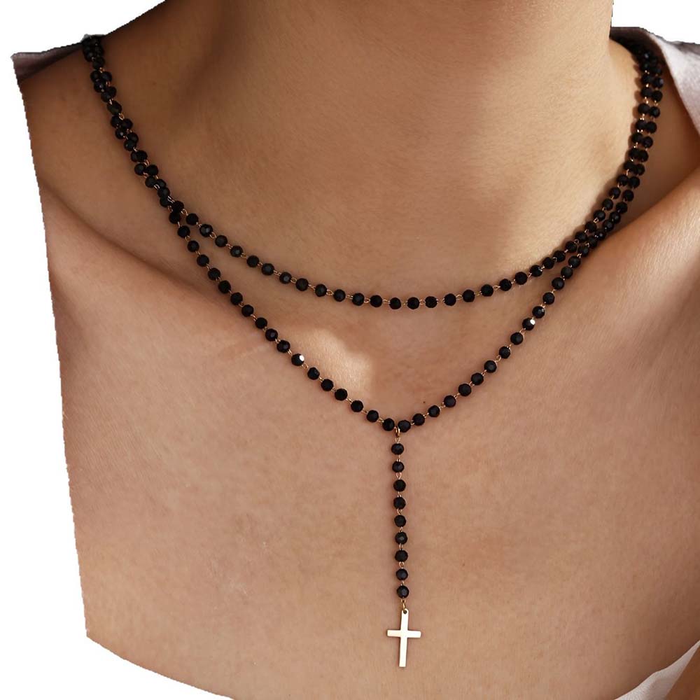 Gotik Çift Katmanlı Siyah Kris - Layered Pendant Necklace Aesthetic incelemesi ve fiyatı