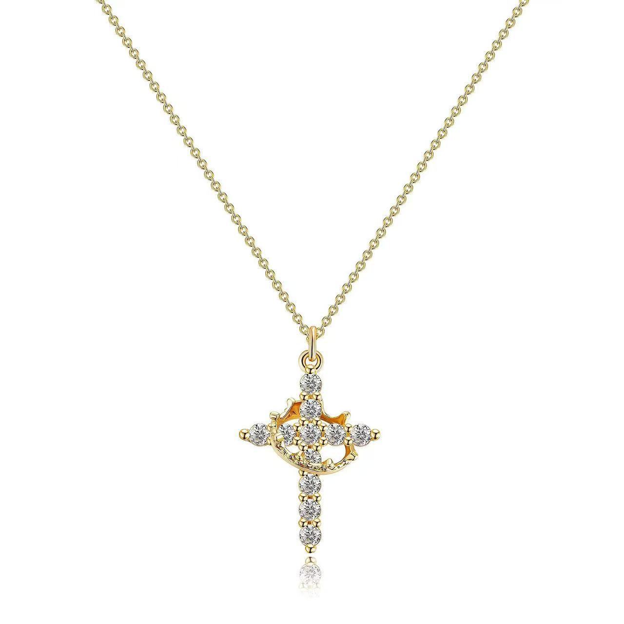 Şanslı Dönebilen Taç Çapraz Ko - Cross Pendant Necklace Gold incelemesi ve fiyatı