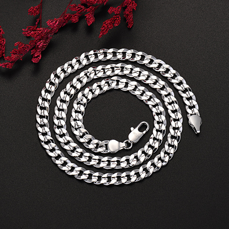 Sıcak 925 ayar gümüş charm 7MM - Cuban Link Chain 12Mm incelemesi ve fiyatı