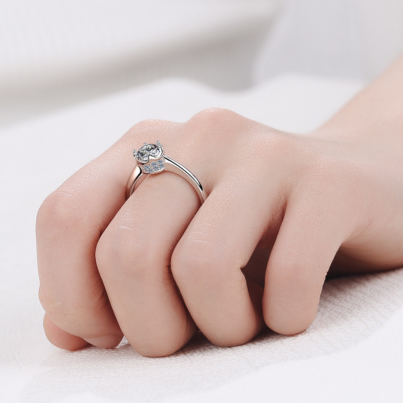 Zarif Platin PT950 Parlak 1 Ka - Moissanite Engagement Ring 1 Carat incelemesi ve fiyatı