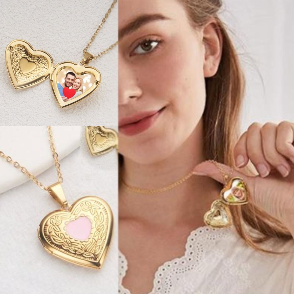 DIY kolye fotoğraf resim madal - Heart Locket Necklace Photo incelemesi ve fiyatı